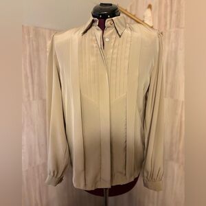 Gailord Vintage Chic Beige Brown Women's Blouse